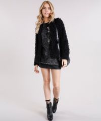 Saia-Feminina-Resinada-com-Botoes-Curta-Preta-9116252-Preto_3