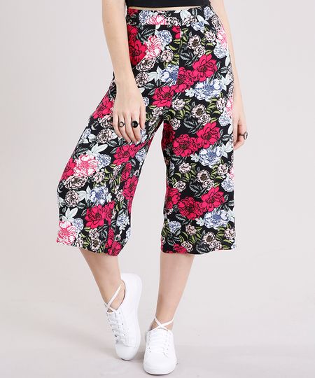 Calca-Feminina-Pantacourt-Estampada-Floral-Preta-8903740-Preto_1 Calca-Feminina-Pantacourt-Estampada-Floral-Preta-8903740-Preto_1