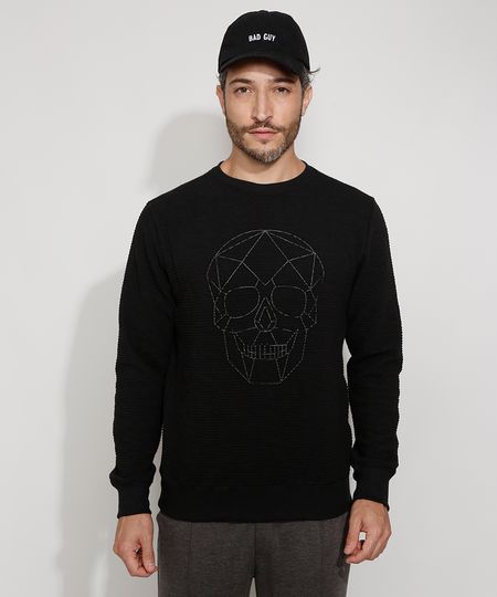 Blusa-de-Moletom-Masculina-Slim-Texturizada-Caveira-Gola-Careca-Preta-9782697-Preto_1 Blusa-de-Moletom-Masculina-Slim-Texturizada-Caveira-Gola-Careca-Preta-9782697-Preto_1