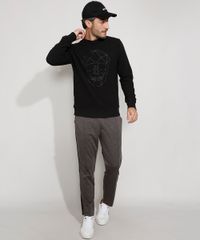 Blusa-de-Moletom-Masculina-Slim-Texturizada-Caveira-Gola-Careca-Preta-9782697-Preto_3