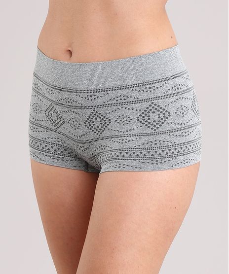 Calcinha-Feminina-Boyshort-Sem-Costura-Estampada-Etnica-9026593-Cinza_Mescla_1