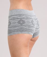 Calcinha-Feminina-Boyshort-Sem-Costura-Estampada-Etnica-9026593-Cinza_Mescla_2