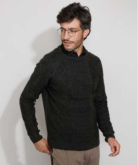 Sueter-de-Trico-Masculino-Texturizado-Gola-Careca-Cinza-Mescla-Escuro-9973739-Cinza_Mescla_Escuro_1