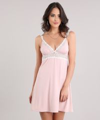 Camisola-Feminina-com-Renda-Alcas-Finas-Rose-9026622-Rose_1