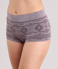 Calcinha-Feminina-Boyshort-Sem-Costura-Estampada-Etnica-Vinho-9026593-Vinho_1