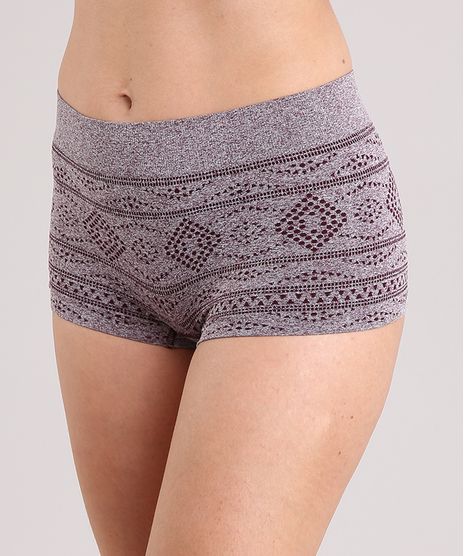 Calcinha-Feminina-Boyshort-Sem-Costura-Estampada-Etnica-Vinho-9026593-Vinho_1
