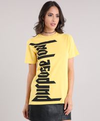 Blusa-Feminina-Justin-Bieber--Purpose-Tour--Manga-Curta-Decote-Redondo-em-Algodao---Sustentavel-Amarela-9129703-Amarelo_1