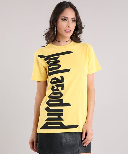 Blusa-Feminina-Justin-Bieber--Purpose-Tour--Manga-Curta-Decote-Redondo-em-Algodao---Sustentavel-Amarela-9129703-Amarelo_1