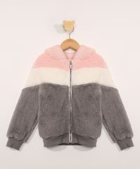 Jaqueta-Infantil-Bomber-em-Pelucia-com-Capuz-Cinza-9972180-Cinza_1