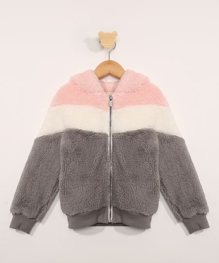 Jaqueta-Infantil-Bomber-em-Pelucia-com-Capuz-Cinza-9972180-Cinza_1