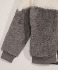 Jaqueta-Infantil-Bomber-em-Pelucia-com-Capuz-Cinza-9972180-Cinza_4