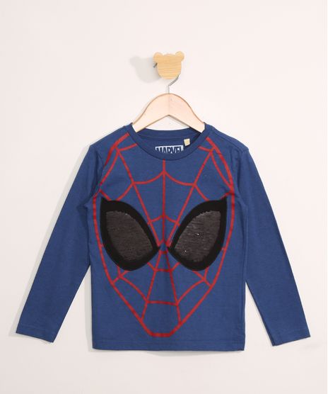 Camiseta-Infantil-Manga-Longa-Homem-Aranha-com-Paetes-Azul-9979830-Azul_1