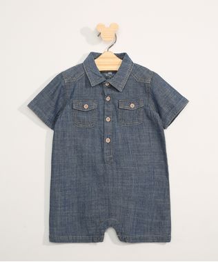 Macaquinho-Jeans-Infantil-Manga-Curta-com-Bolsos--Azul-Claro-9950584-Azul_Claro_1