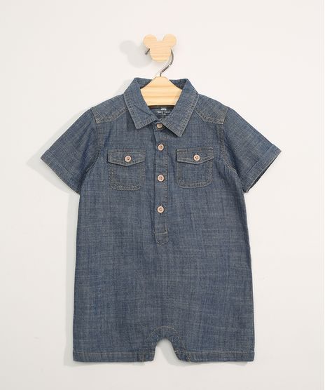 Macaquinho-Jeans-Infantil-Manga-Curta-com-Bolsos--Azul-Claro-9950584-Azul_Claro_1