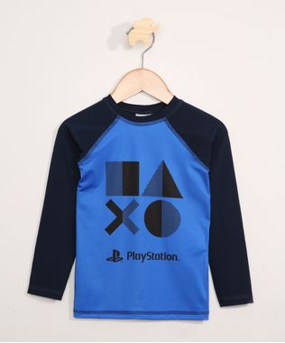 Camiseta-de-Praia-Infantil-Manga-Longa-Playstation-Raglan-com-Protecao-UV50--Azul-Marinho-9966205-Azul_Marinho_1