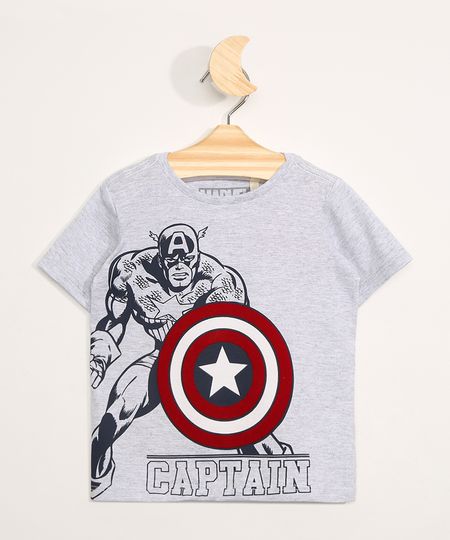 Camiseta-Infantil-Manga-Curta-Capitao-America-Flocada-Cinza-Mescla-Claro-9976792-Cinza_Mescla_Claro_1