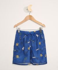 Bermuda-Surf-Infantil-Estampada-de-Praia-com-Cordao-Azul-9979513-Azul_1
