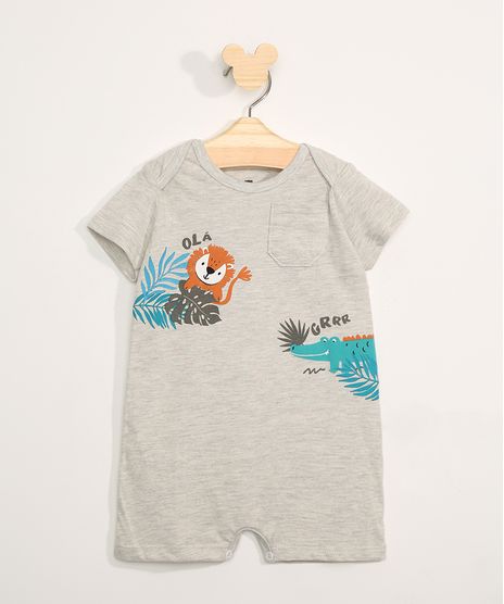 Macaquinho-Infantil-Manga-Curta-Leao-e-Jacare-Cinza-Mescla-Claro-9970487-Cinza_Mescla_Claro_1