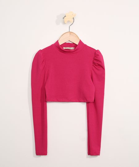 Blusa-Infantil-Manga-Bufante-Cropped-Canelada-Gola-Alta-Pink-9980699-Pink_1 Blusa-Infantil-Manga-Bufante-Cropped-Canelada-Gola-Alta-Pink-9980699-Pink_1