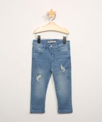 Calca-Jeans-Infantil-Skinny-Destroyed-com-Bolsos-Azul-Medio-9978504-Azul_Medio_1