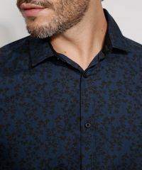 Camisa-Masculina-Slim-Estampada-Floral-Manga-Longa-Azul-Marinho-9817458-Azul_Marinho_5