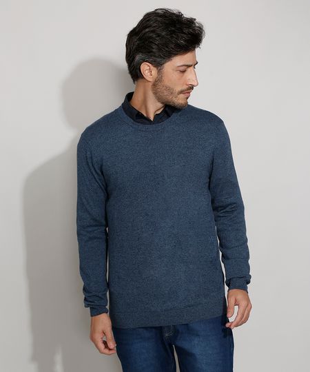 Sueter-de-Trico-Masculino-Gola-Careca-Azul-9914698-Azul_1 Sueter-de-Trico-Masculino-Gola-Careca-Azul-9914698-Azul_1