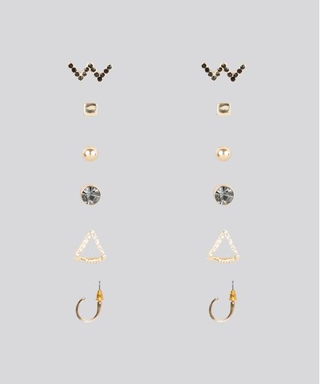 Kit-de-6-Brincos-Femininos-Dourado-9029521-Dourado_1