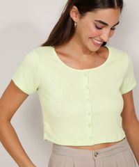 Blusa-Feminina-Manga-Curta-Cropped-Basica-Canelada-com-Botoes-Decote-Redondo-Verde-Claro-9981340-Verde_Claro_5