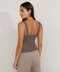 Regata-de-Jacquard-Feminina-Estampada-Pied-de-Poule-Alca-Larga-Decote-Princesa-Preta-9983485-Preto_2