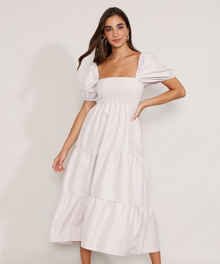 Vestido-Feminino-Midi-Estampado-Xadrez-com-Lastex-e-Recortes-Manga-Bufante-Rosa-9974676-Rosa_1