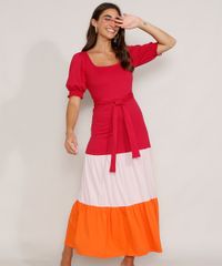 Vestido-Feminino-Longo-com-Recortes-e-Faixa-para-Amarrar-Manga-Bufante-Multicor-9979321-Multicor_1