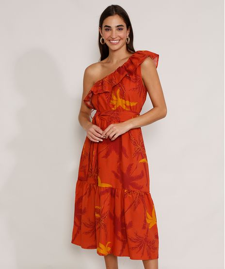 Vestido-Feminino-Midi-Um-Ombro-So-Estampado-de-Coqueiro-com-Babado-e-Faixa-para-Amarrar-Alca-Larga-Cobre-9979433-Cobre_1