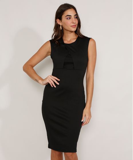 Vestido-Feminino-Midi-Social-com-Transpasse-Sem-Manga-Preto-9975427-Preto_1