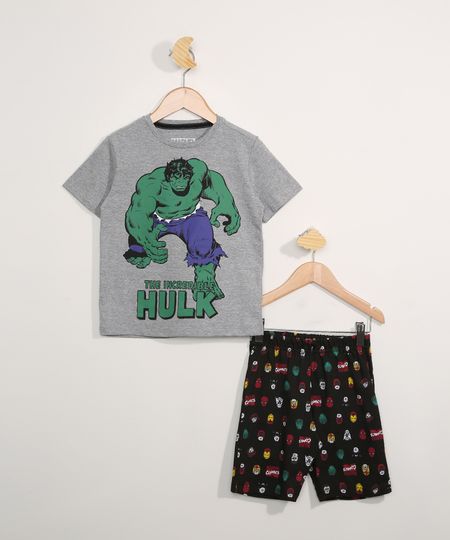 Pijama-Infantil-Manga-Curta-Hulk-Cinza-Mescla-Escuro-9983643-Cinza_Mescla_Escuro_1