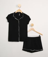 Pijama-Juvenil-Manga-Curta-com-Vivo-Contrastante-Preto-9963148-Preto_1