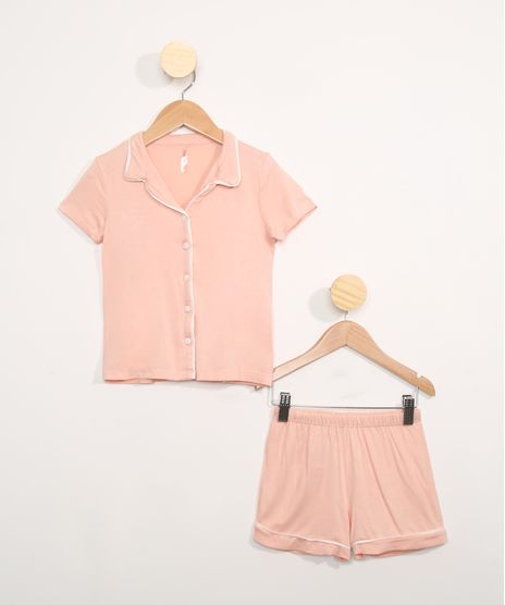 Pijama-Juvenil-Manga-Curta-com-Vivo-Contrastante-Rosa-9963147-Rosa_1