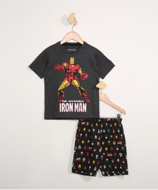 Pijama-Infantil-Manga-Curta-Homem-de-Ferro-Cinza-Mescla-Escuro-9983637-Cinza_Mescla_Escuro_1