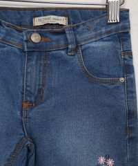 Calca-Jeans-Infantil-com-Bordado-de-Flores-Azul-Medio-9978983-Azul_Medio_3