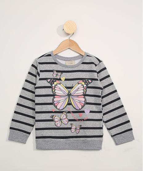 Blusa-de-Moletom-Infantil-Listrada-com-Borboletas-Cinza-Mescla-9979150-Cinza_Mescla_1