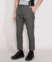 Calca-Masculina-Alfaiataria-Slim-Cropped-Estampada-Quadriculada-Cinza-Mescla-Escuro-9984785-Cinza_Mescla_Escuro_5