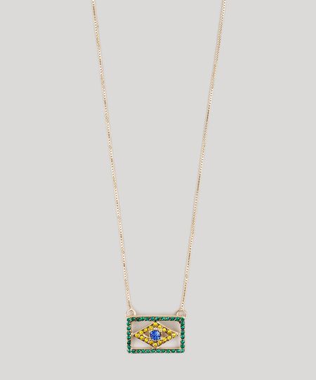 Colar-Feminino-Brasil-com-Strass-Dourado-9218933-Dourado_1