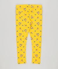 Calca-Legging-Infantil-Estampada-Floral-em-Algodao---Sustentavel-Amarela-9135818-Amarelo_2