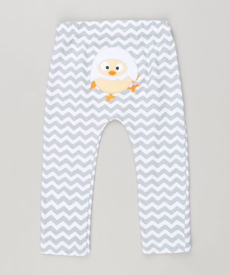 Calca-Infantil-Estampada-Chevron-com-Pintinho-em-Algodao---Sustentavel-Off-White-8934373-Off_White_1