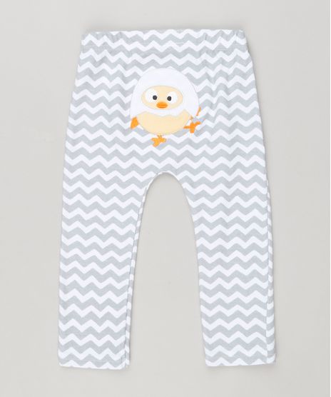 Calca-Infantil-Estampada-Chevron-com-Pintinho-em-Algodao---Sustentavel-Off-White-8934373-Off_White_1