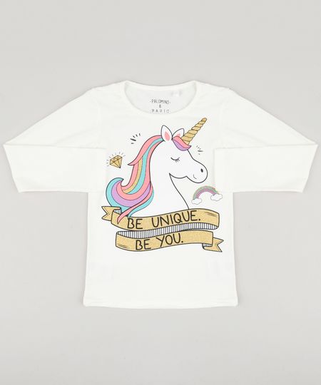 Blusa-Infantil-Unicornio-com-Glitter-Manga-Longa-Decote-Redondo-em-Algodao---Sustentavel-Off-White-9107642-Off_White_1