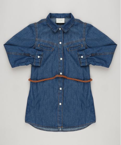 Vestido-Chemise-Jeans-Infantil-com-Cinto-Trancado-Azul-Escuro-9168806-Azul_Escuro_1