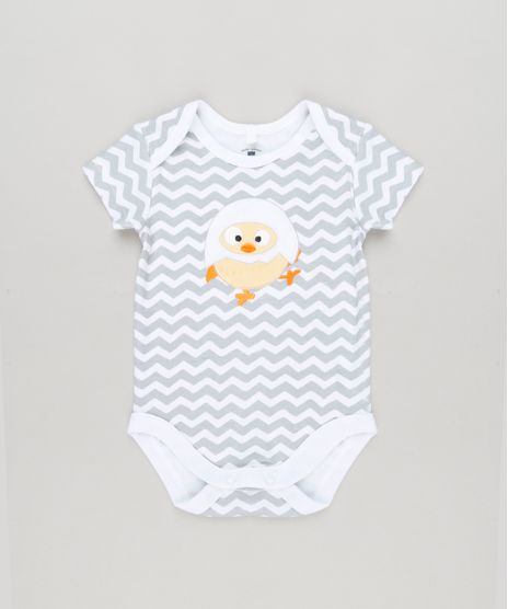 Body-Infantil-Estampado-Chevron-com-Pintinho-Manga-Curta-Gola-Redonda-em-Algodao---Sustentavel-Off-White-8934387-Off_White_1