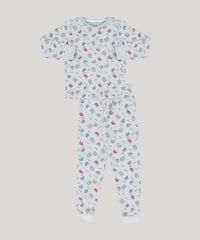 Pijama-Infantil-Estampado-de-Raposa-em-Moletom-Manga-Longa-Decote-Redondo-Cinza-Mescla-9133059-Cinza_Mescla_1
