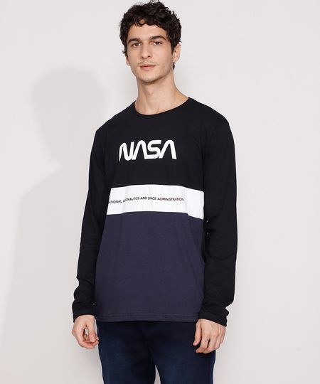 Camiseta-Masculina-Manga-Longa-NASA-com-Recortes-Gola-Careca-Preta-9982777-Preto_1