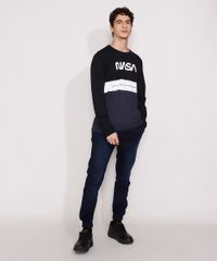 Camiseta-Masculina-Manga-Longa-NASA-com-Recortes-Gola-Careca-Preta-9982777-Preto_3